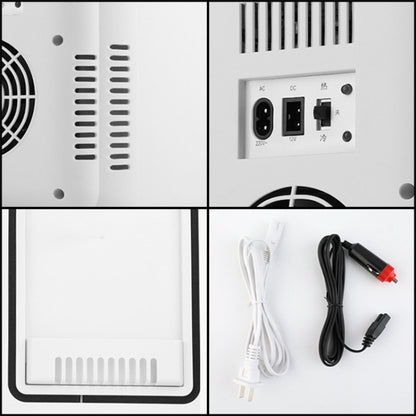 8L 37-48W Tempered Glass Panel Car / Home Mini Refrigerator US Plug(Silver) by buy2fix