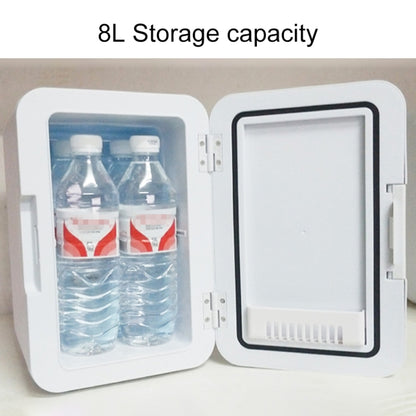 8L 37-48W Tempered Glass Panel Car / Home Mini Refrigerator US Plug(Silver) by buy2fix
