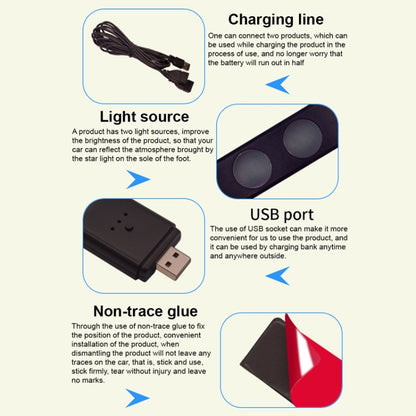A86 Car Charging Smart Voice-activated Colorful Foot Atmosphere Light by buy2fix