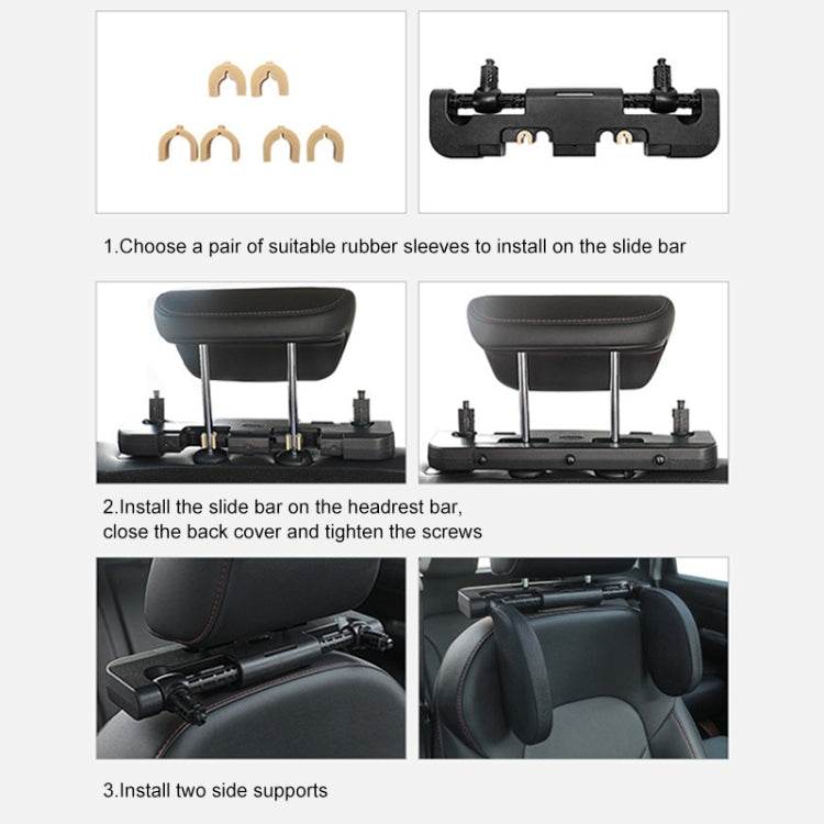 A02 Adjustable Car Auto U-shaped Memory Foam Neck Rest Cushion Seat Pillow(Black) by buy2fix