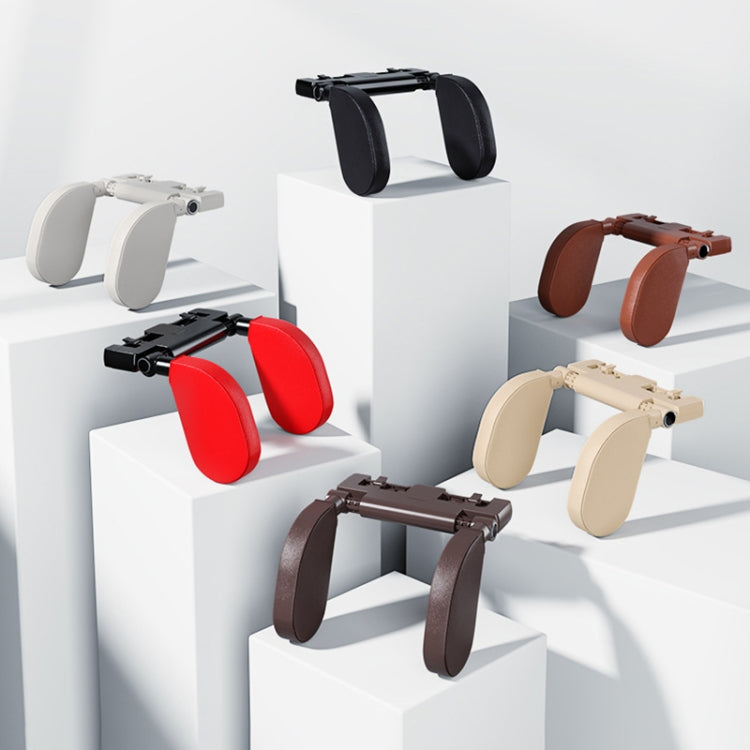 A05 Adjustable Car Auto U-shaped Memory Foam Neck Rest Cushion Seat Pillow with Hook & Mobile Phone Holder (Black) by buy2fix