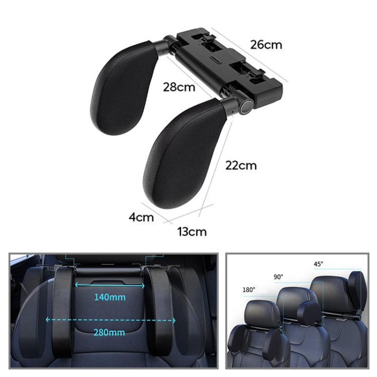 A05 Adjustable Car Auto U-shaped Memory Foam Neck Rest Cushion Seat Pillow with Hook & Mobile Phone Holder (Black) by buy2fix