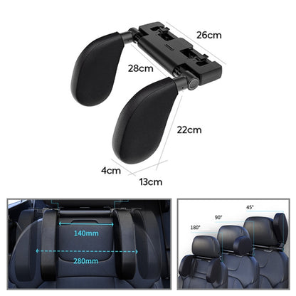 A05 Adjustable Car Auto U-shaped Memory Foam Neck Rest Cushion Seat Pillow with Hook & Mobile Phone Holder (Black) by buy2fix