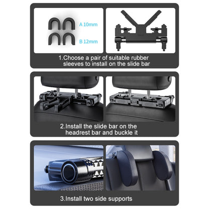 A05 Adjustable Car Auto U-shaped Memory Foam Neck Rest Cushion Seat Pillow with Hook & Mobile Phone Holder (Black) by buy2fix