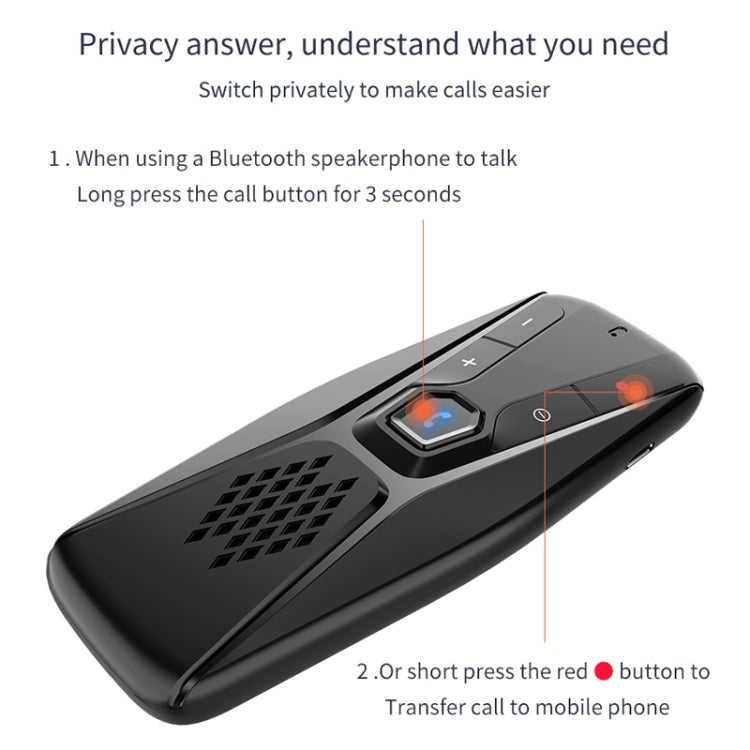 T823 Car Sun Visor Bluetooth Hands-free Call Speaker by buy2fix