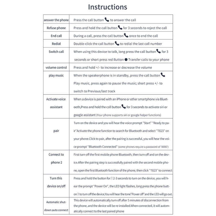 T823 Car Sun Visor Bluetooth Hands-free Call Speaker by buy2fix