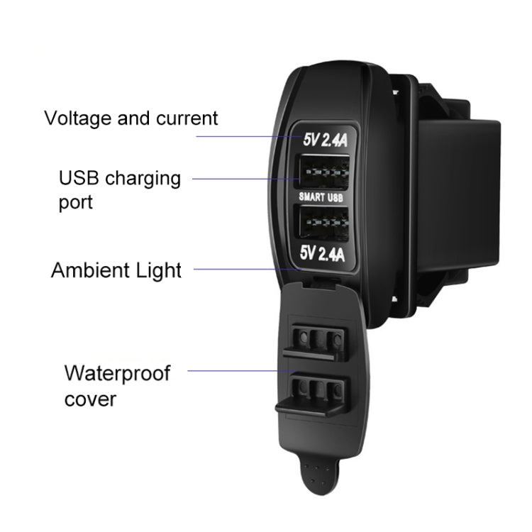 Car 4.8A Double-sided Mobile Phone Charger - DIY Modified Charger by buy2fix | Online Shopping UK | buy2fix