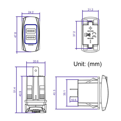 Car 4.8A Double-sided Mobile Phone Charger - DIY Modified Charger by buy2fix | Online Shopping UK | buy2fix