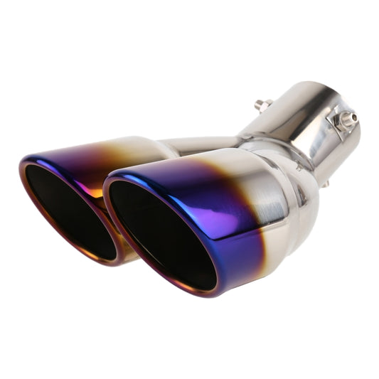 Universal Car Styling Stainless Steel Elbow Exhaust Tail Muffler Tip Pipe, Inside Diameter: 6cm (Blue) - Exhaust Pipes by buy2fix | Online Shopping UK | buy2fix