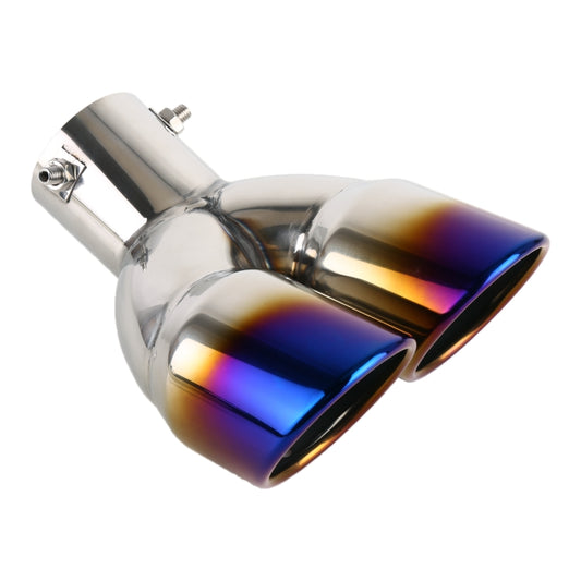 Universal Car Styling Stainless Steel Elbow Exhaust Tail Muffler Tip Pipe, Inside Diameter: 6cm (Blue) - Exhaust Pipes by buy2fix | Online Shopping UK | buy2fix