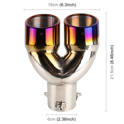 Universal Car Styling Stainless Steel Elbow Exhaust Tail Muffler Tip Pipe, Inside Diameter: 6cm (Blue) - Exhaust Pipes by buy2fix | Online Shopping UK | buy2fix