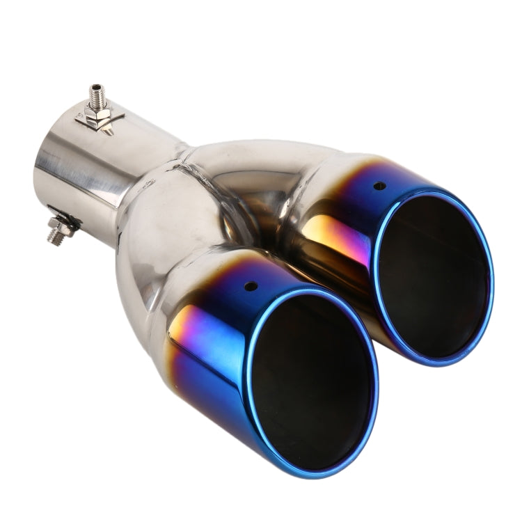 Universal Car Styling Stainless Steel Straight Exhaust Tail Muffler Tip Pipe, Inside Diameter: 7.2cm (Blue) - Exhaust Pipes by buy2fix | Online Shopping UK | buy2fix