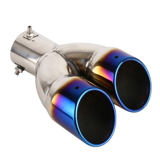 Universal Car Styling Stainless Steel Straight Exhaust Tail Muffler Tip Pipe, Inside Diameter: 7.2cm (Blue) - Exhaust Pipes by buy2fix | Online Shopping UK | buy2fix