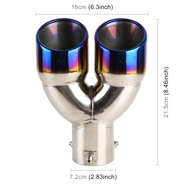 Universal Car Styling Stainless Steel Straight Exhaust Tail Muffler Tip Pipe, Inside Diameter: 7.2cm (Blue) - Exhaust Pipes by buy2fix | Online Shopping UK | buy2fix