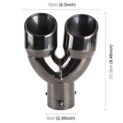 Universal Car Styling Stainless Steel Straight Exhaust Tail Muffler Tip Pipe, Inside Diameter: 6cm (Grey) - Exhaust Pipes by buy2fix | Online Shopping UK | buy2fix