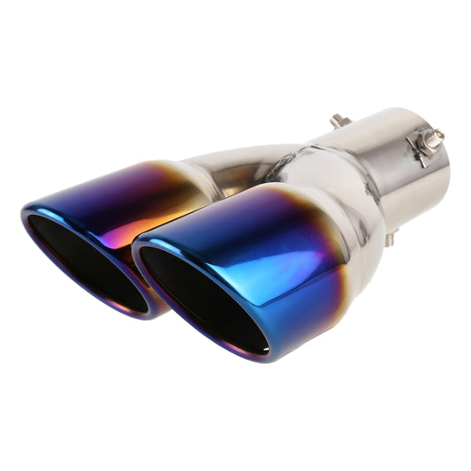 Universal Car Styling Stainless Steel Straight Exhaust Tail Muffler Tip Pipe, Inside Diameter: 6cm (Blue) - Exhaust Pipes by buy2fix | Online Shopping UK | buy2fix