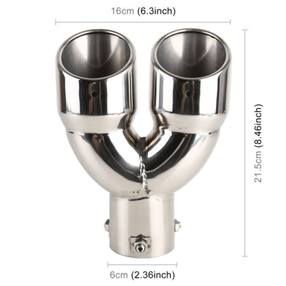 Universal Car Styling Stainless Steel Straight Exhaust Tail Muffler Tip Pipe, Inside Diameter: 6cm(Silver) - Exhaust Pipes by buy2fix | Online Shopping UK | buy2fix