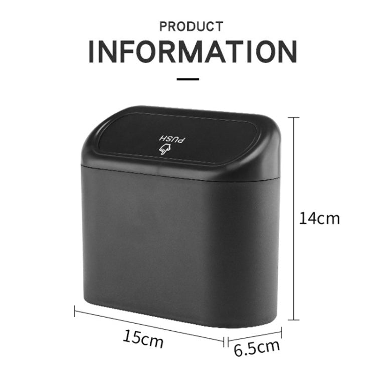 Vehicle Trash Can Bin Rubbish Bin Organizer Car-mounted Trash Storage Box by buy2fix