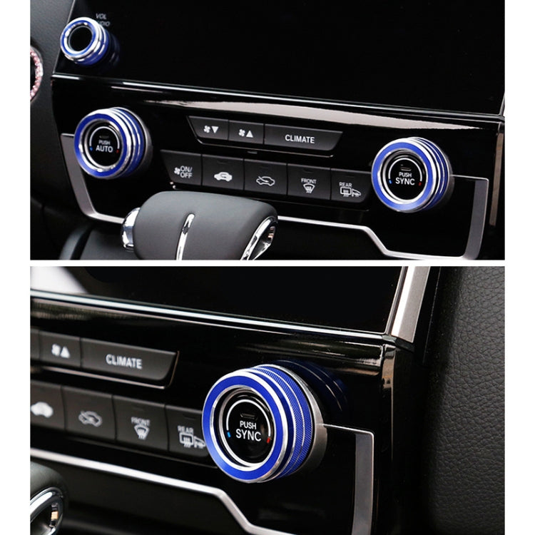 3 PCS Car Metal Air Conditioner Knob Case for Honda CR-V 2017-2021 (Blue) by buy2fix
