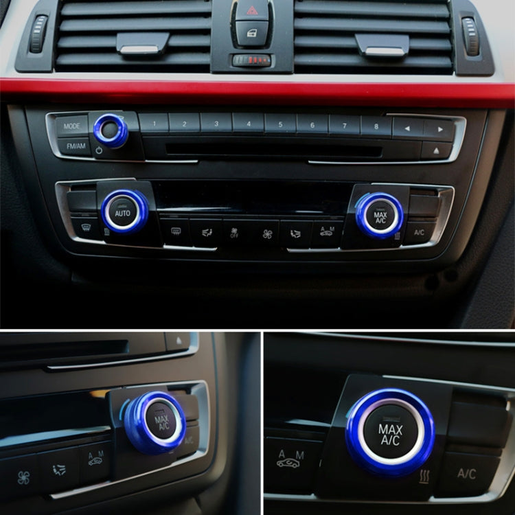 3 PCS Car Metal Air Conditioner Knob Case for BMW X1 / X2 / GT (Blue) - Decoration Rings by buy2fix | Online Shopping UK | buy2fix