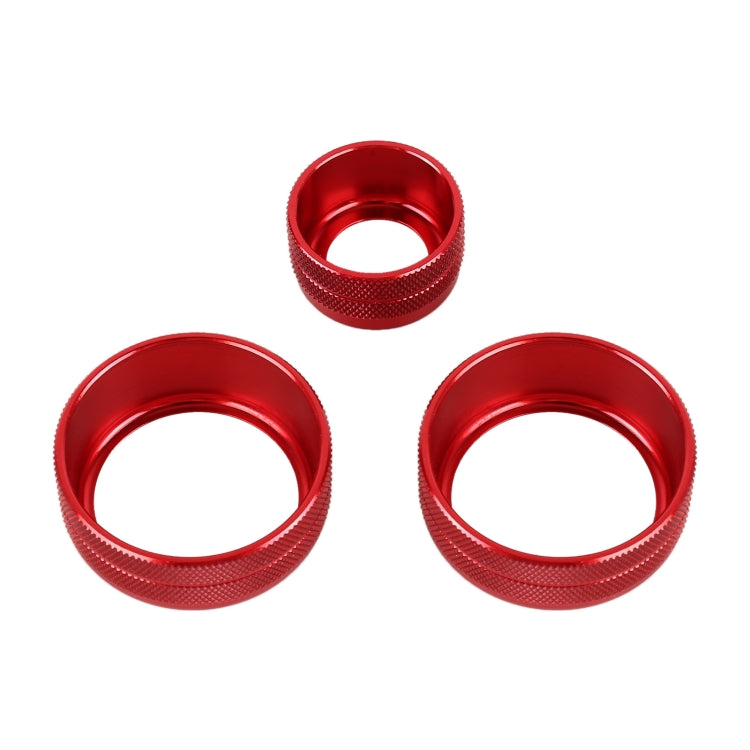 3 PCS Car Metal Air Conditioner Knob Case for BMW X1 / X2 / GT (Red) by buy2fix