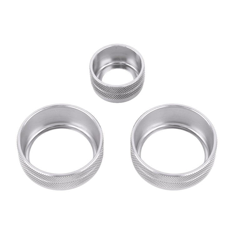 3 PCS Car Metal Air Conditioner Knob Case for BMW X1 / X2 / GT (Silver) by buy2fix