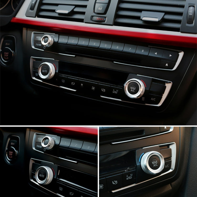 3 PCS Car Metal Air Conditioner Knob Case for BMW X1 / X2 / GT (Silver) by buy2fix