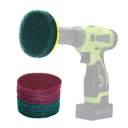 11 in 1 4 inch Sticky Disc Scouring Pad Floor Wall Window Glass Cleaning Descaling Electric Drill Brush Head Set - Sponges, Cloths & Brushes by buy2fix | Online Shopping UK | buy2fix