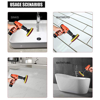 11 in 1 4 inch Sticky Disc Scouring Pad Floor Wall Window Glass Cleaning Descaling Electric Drill Brush Head Set - Sponges, Cloths & Brushes by buy2fix | Online Shopping UK | buy2fix