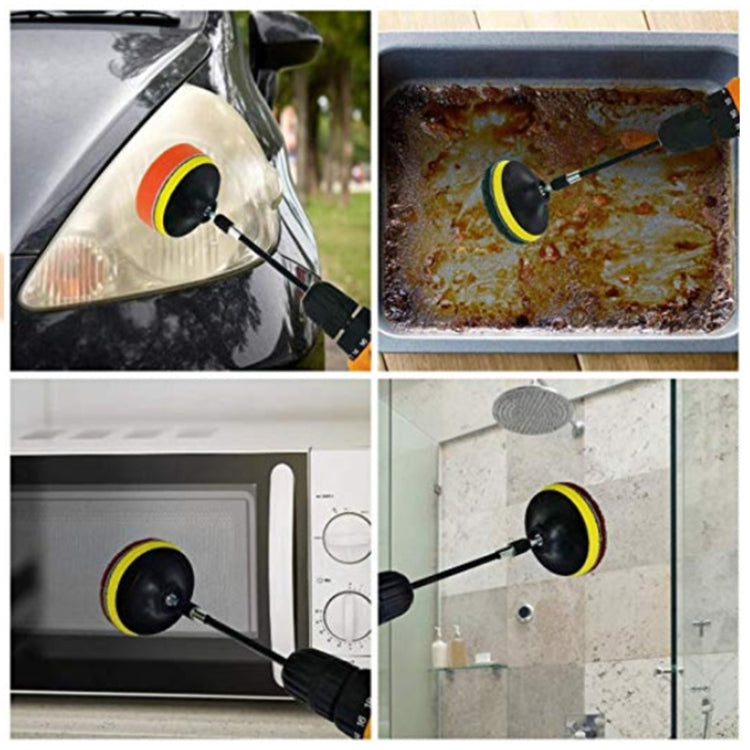 11 in 1 4 inch Sticky Disc Scouring Pad Floor Wall Window Glass Cleaning Descaling Electric Drill Brush Head Set - Sponges, Cloths & Brushes by buy2fix | Online Shopping UK | buy2fix