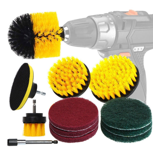 12 in 1 Floor Wall Window Glass Cleaning Descaling Electric Drill Brush Head Set, Random Color Delivery - Sponges, Cloths & Brushes by buy2fix | Online Shopping UK | buy2fix