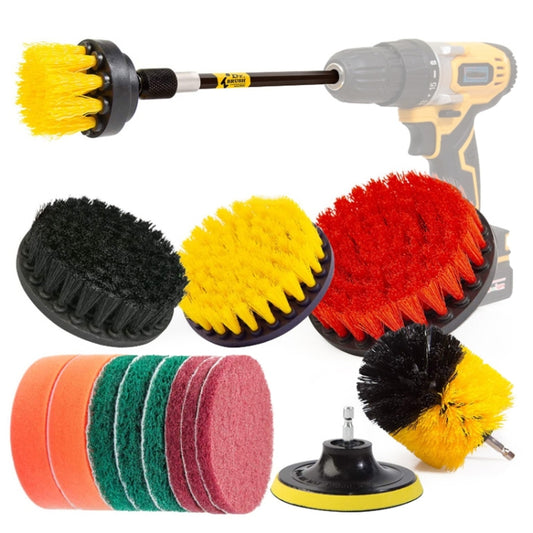 15 in 1 Floor Wall Window Glass Cleaning Descaling Electric Drill Brush Head Set, Random Color Delivery - Sponges, Cloths & Brushes by buy2fix | Online Shopping UK | buy2fix