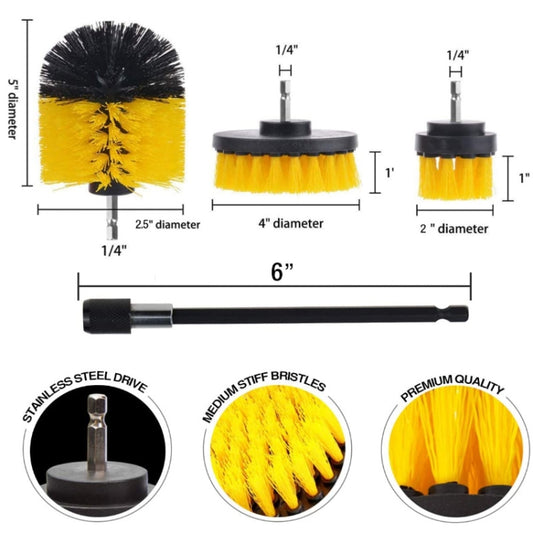 20 in 1 Floor Wall Window Glass Cleaning Descaling Electric Drill Brush Head Set - Sponges, Cloths & Brushes by buy2fix | Online Shopping UK | buy2fix