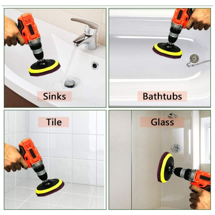 23 in 1 Floor Wall Window Glass Cleaning Descaling Electric Drill Brush Head Set - Sponges, Cloths & Brushes by buy2fix | Online Shopping UK | buy2fix