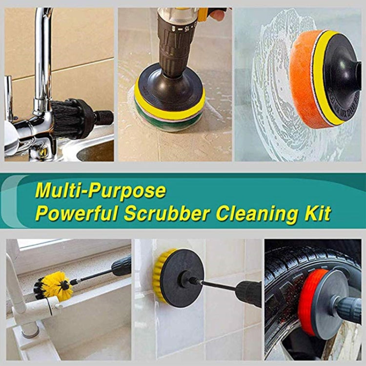 23 in 1 Floor Wall Window Glass Cleaning Descaling Electric Drill Brush Head Set - Sponges, Cloths & Brushes by buy2fix | Online Shopping UK | buy2fix