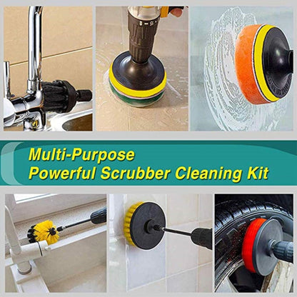 23 in 1 Floor Wall Window Glass Cleaning Descaling Electric Drill Brush Head Set - Sponges, Cloths & Brushes by buy2fix | Online Shopping UK | buy2fix