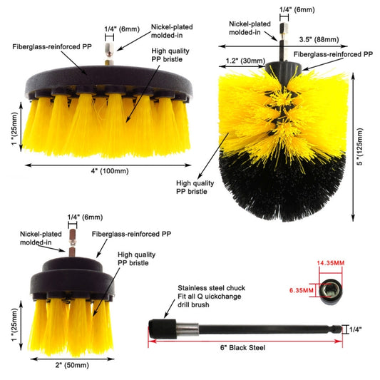 31 in 1 Floor Wall Window Glass Cleaning Descaling Electric Drill Brush Head Set - Sponges, Cloths & Brushes by buy2fix | Online Shopping UK | buy2fix
