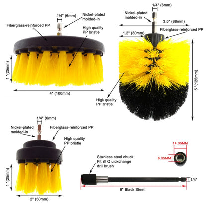 37 in 1 Floor Wall Window Glass Cleaning Descaling Electric Drill Brush Head Set - Sponges, Cloths & Brushes by buy2fix | Online Shopping UK | buy2fix