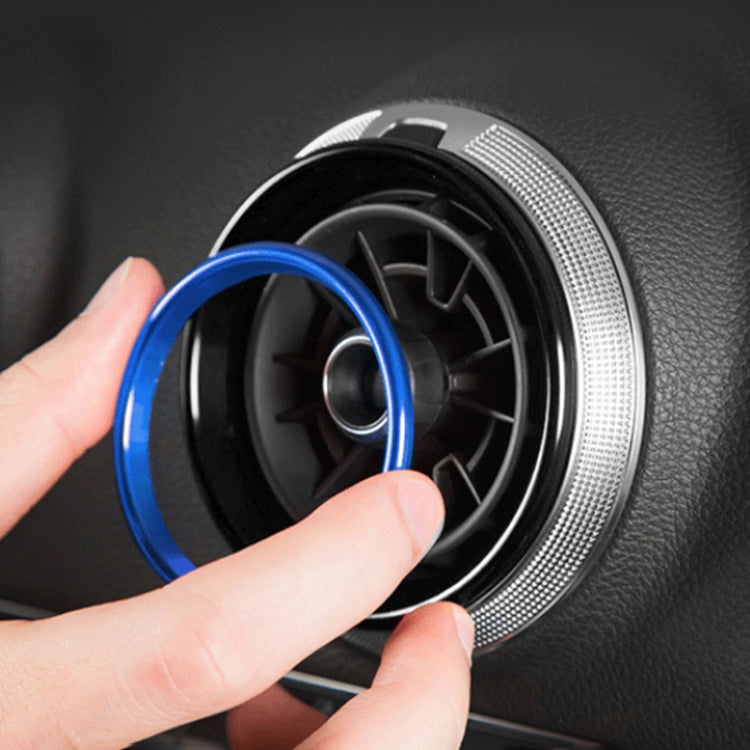 4 PCS / Set Air Conditioning Vent Metal Decorative Ring for Audi A1(Blue) - Decoration Rings by buy2fix | Online Shopping UK | buy2fix