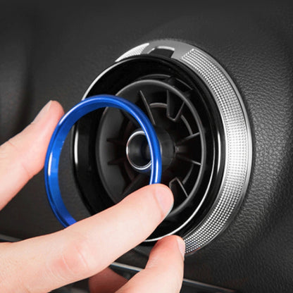 4 PCS / Set Air Conditioning Vent Metal Decorative Ring for Audi A1(Blue) - Decoration Rings by buy2fix | Online Shopping UK | buy2fix