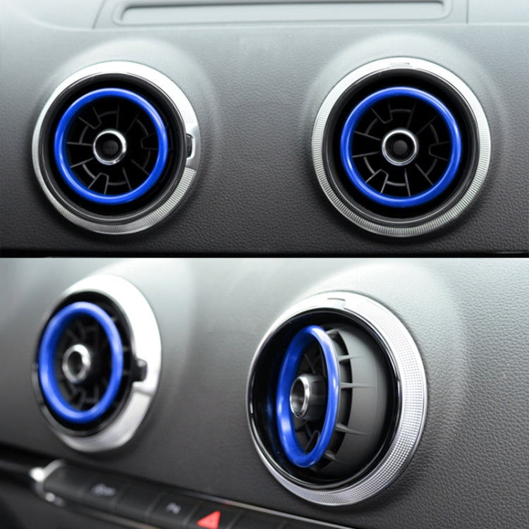 4 PCS / Set Air Conditioning Vent Metal Decorative Ring for Audi A1(Blue) - Decoration Rings by buy2fix | Online Shopping UK | buy2fix