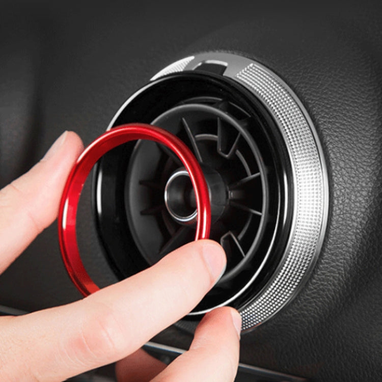4 PCS / Set Air Conditioning Vent Metal Decorative Ring for Audi A1(Red) - Decoration Rings by buy2fix | Online Shopping UK | buy2fix