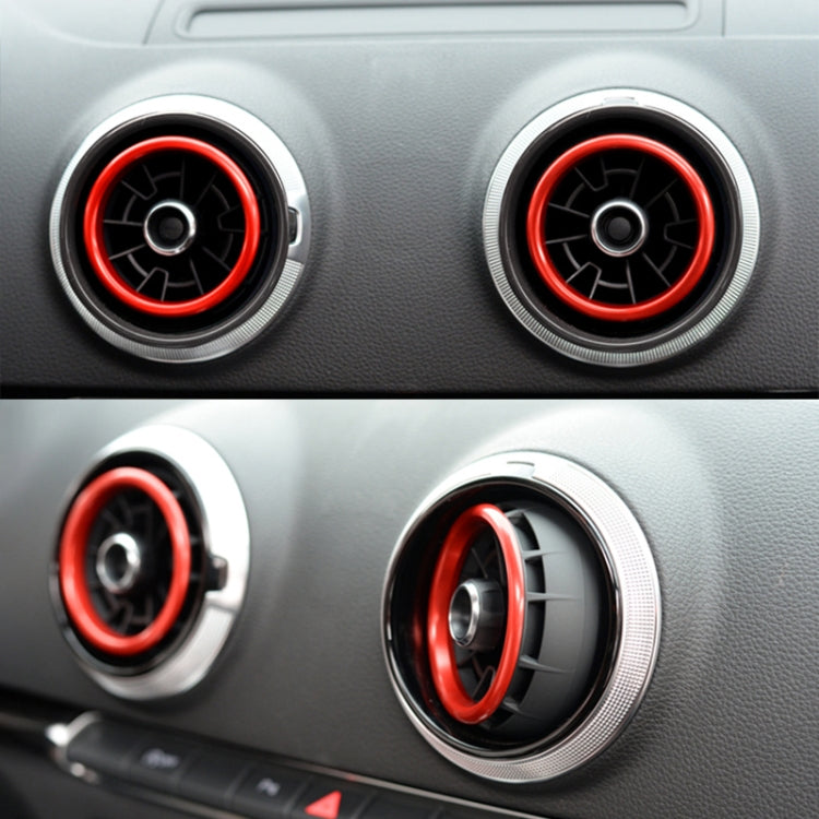 4 PCS / Set Air Conditioning Vent Metal Decorative Ring for Audi A1(Red) - Decoration Rings by buy2fix | Online Shopping UK | buy2fix