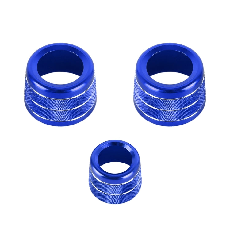 3 PCS / Set Air Conditioning Knob Metal Decorative Ring for BMW X3 / X4 / 5 Series / 7 Series / 6 Series GT (Blue) by buy2fix