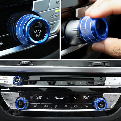 3 PCS / Set Air Conditioning Knob Metal Decorative Ring for BMW X3 / X4 / 5 Series / 7 Series / 6 Series GT (Blue) by buy2fix