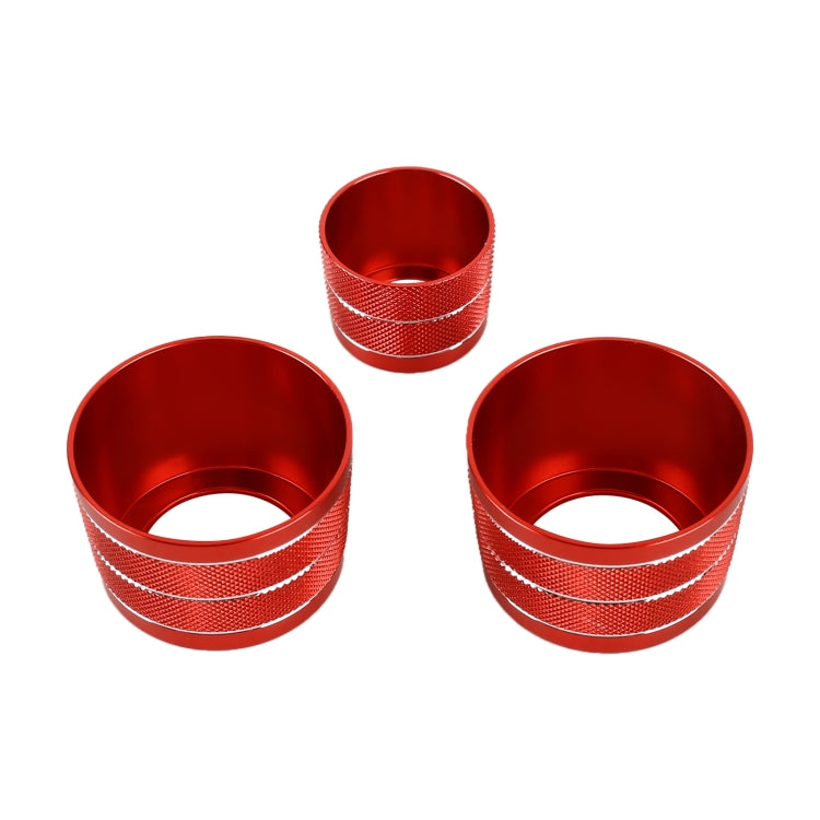 3 PCS / Set Air Conditioning Knob Metal Decorative Ring for BMW X3 / X4 / 5 Series / 7 Series / 6 Series GT (Red) by buy2fix