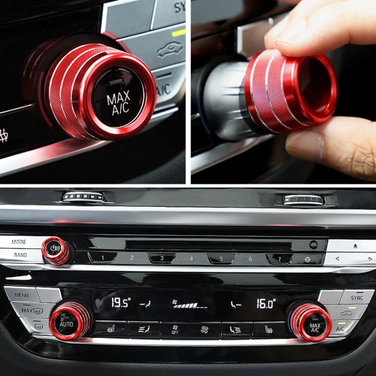 3 PCS / Set Air Conditioning Knob Metal Decorative Ring for BMW X3 / X4 / 5 Series / 7 Series / 6 Series GT (Red) by buy2fix