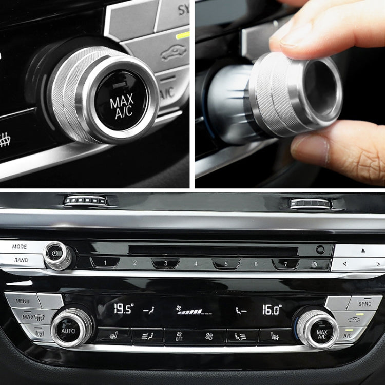 3 PCS / Set Air Conditioning Knob Metal Decorative Ring for BMW X3 / X4 / 5 Series / 7 Series / 6 Series GT (Silver) by buy2fix