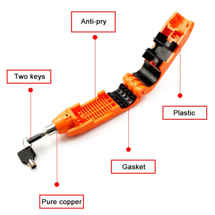 Motorcycles Handle Anti-theft Lock Horn Lock (Orange) by buy2fix