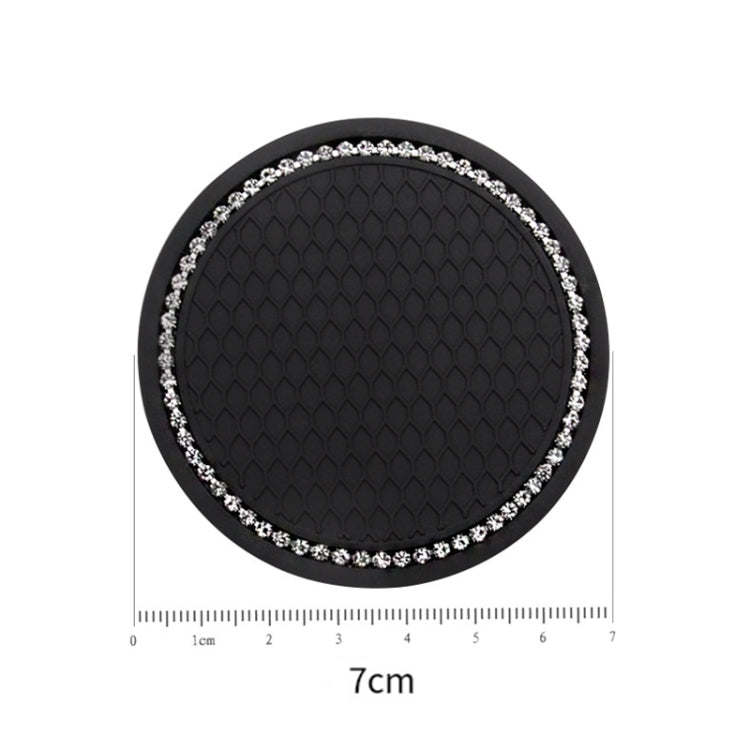 2 PCS Car Diamond Anti-skid Soft Rubber Water Cup Mat(Black) by buy2fix